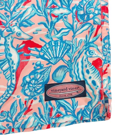 Vineyard Vines Swim Shorts Trunks Mens Small Blue Mesh Sea Horses Print Outdoor - Picture 5 of 12